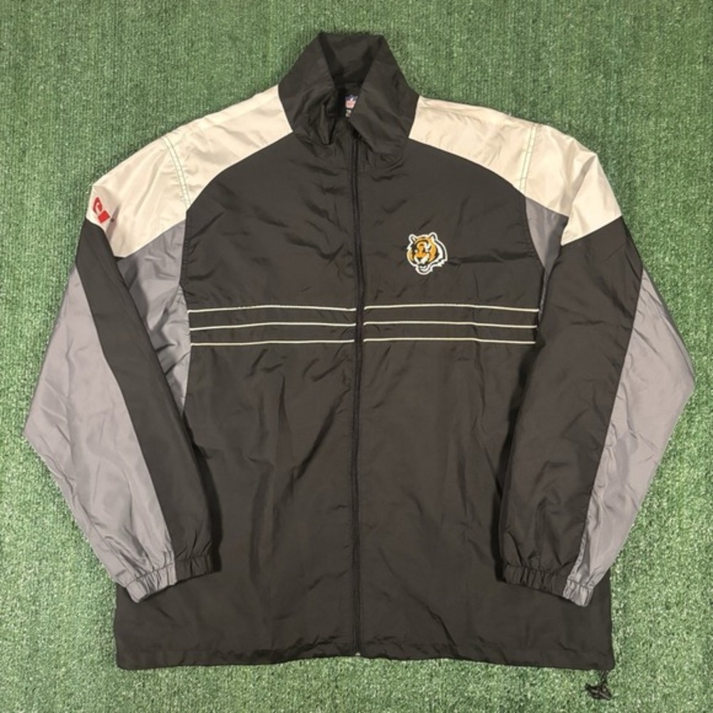 Bengals Jacket Cincinnati NFL Vintage‎ Size XL Adult Reebok Windbreaker Full Zip